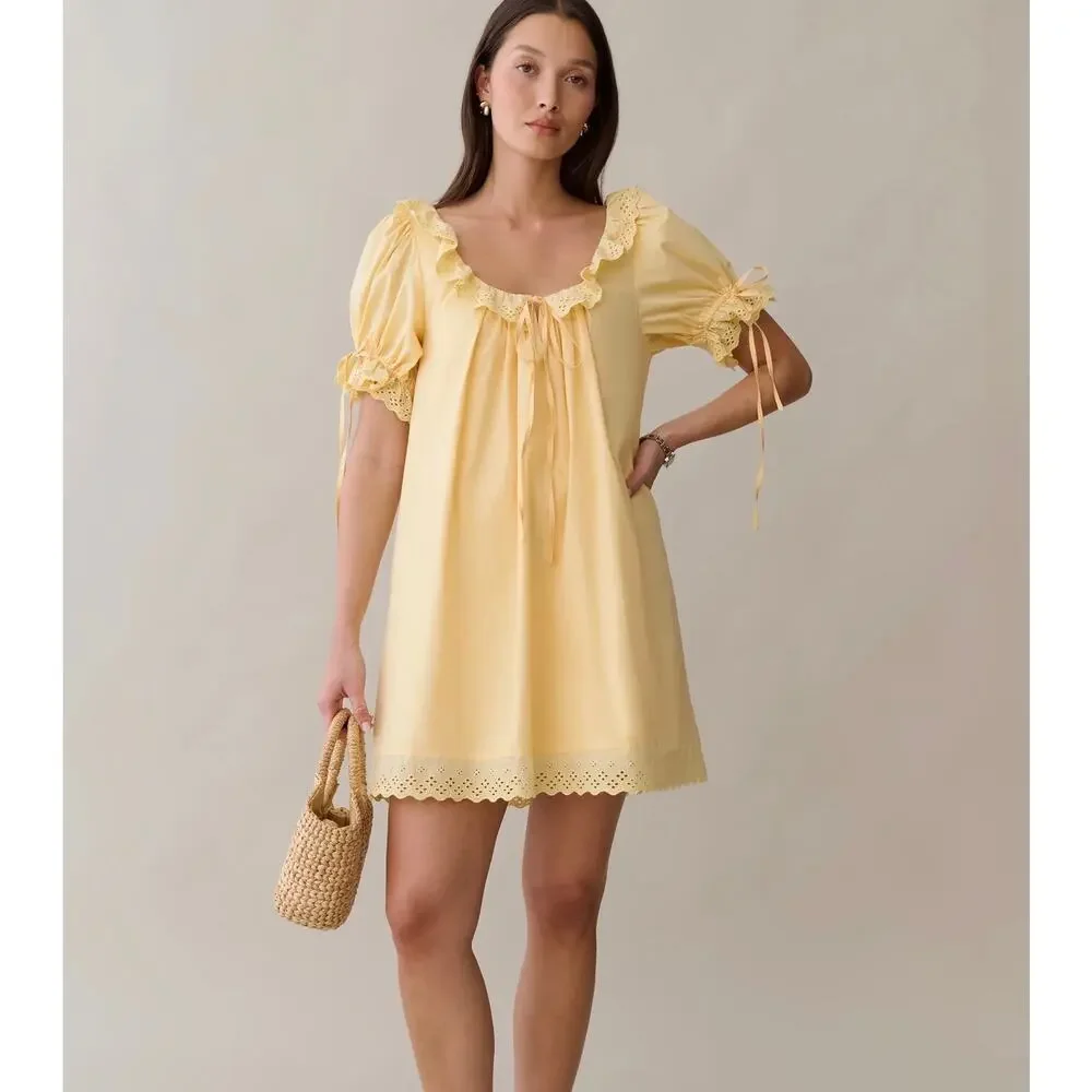 New Kourt Juliet light yellow dress size XS 100% cotton $147